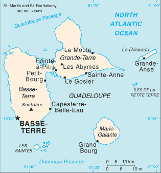 Les Antilles se soulèvent Guadeloupe-carte