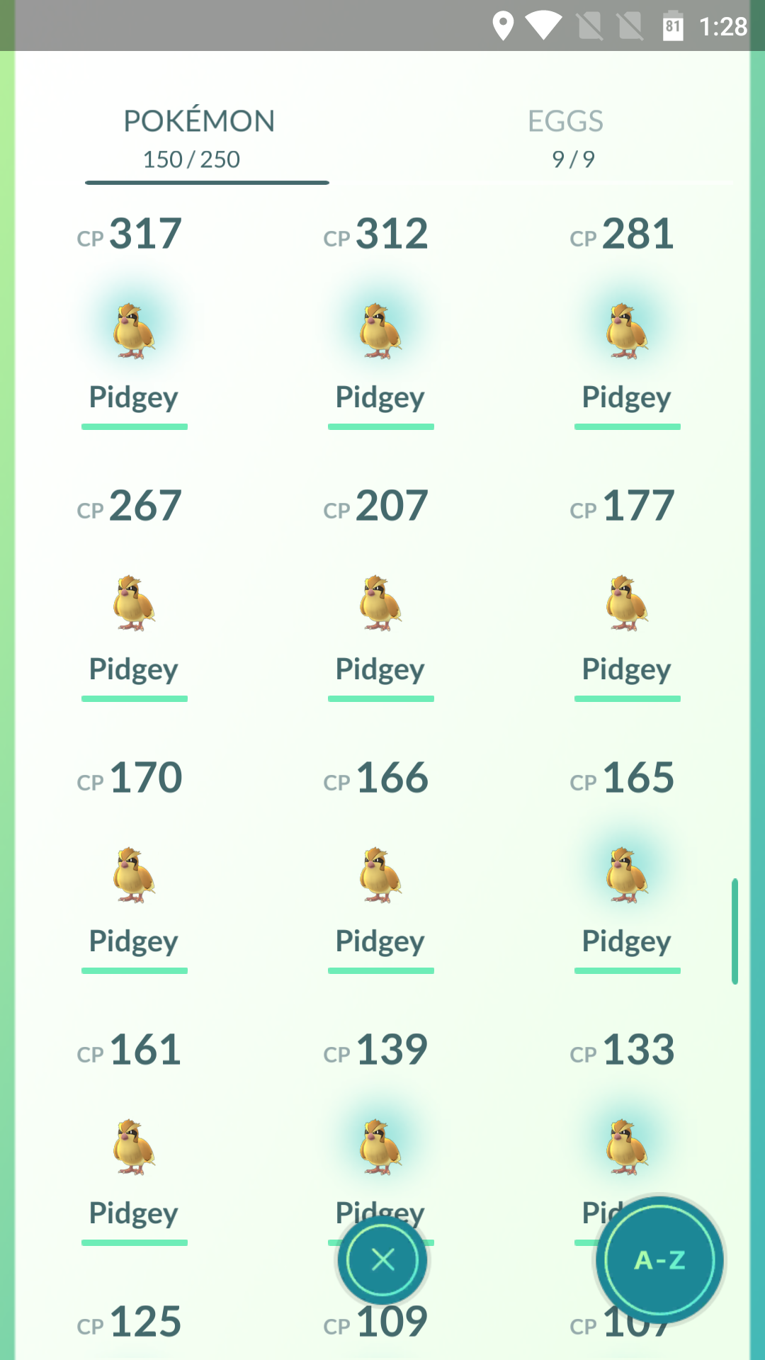 Comment monter rapidement de niveau Pokemon-Go-Pidgey-spam-evolution