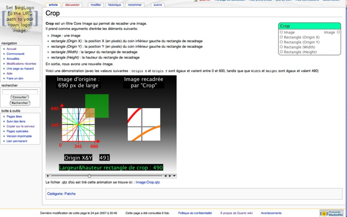 Proposition d'un site de type wiki consacr  QuartzComposer Wikiquartz