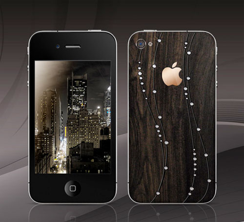 iPhone 4 vỏ gỗ đen châu Phi, đính đá quý, logo mạ vàng giá 3500 USD  155714c2ab8dfc6392_iPhone4Gresso