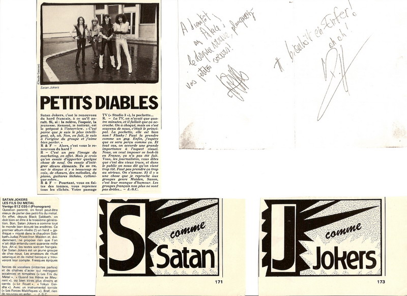 Anciennes interviews / articles / chroniques albums sur SATAN JOKERS SatanJokers07