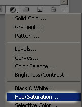 Efect sepia in zonele selectate 3-hue-saturation-menu