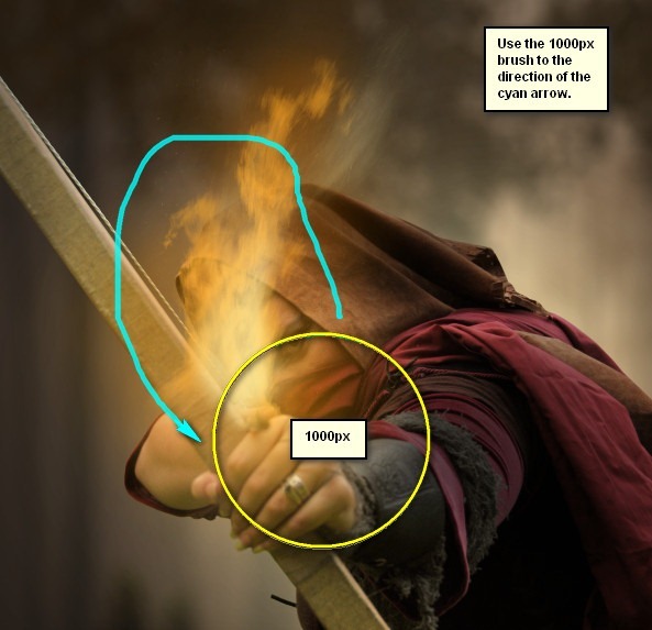 How to Create a Photo Manipulation of an Assassin with a Flaming Arrow in Photoshop Image062