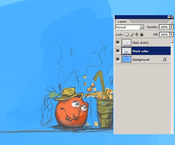 [ Photoshop ] Paint “Mark the Cute Orange” in Photoshop Clip_image009