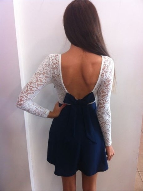 مـُـنـو وَ و عْ $ Wo7m49-l-610x610-dress-lace-navy-blue-white-jade-emily-tumblr-v-cut-bow