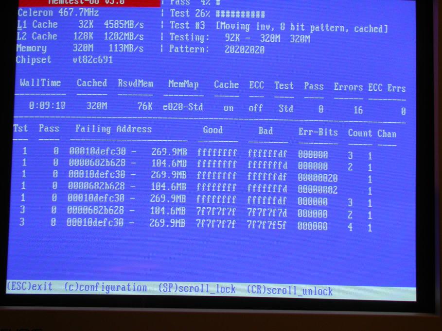 [tuto]Déterminer ce qui merde dans un PC Memtest-pey