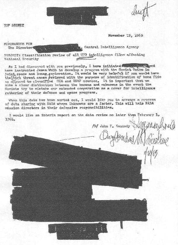 “Memo” CIA: J.F. Kennedy solicitó TODOS los archivos relacionados con tema OVNI apenas 10 días antes de su asesinato!!!!! Cia-memo-kennedy-ufos1