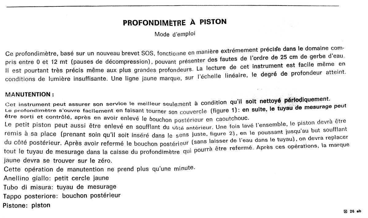 profondimètre à piston "PDG" SOS Ib_p839_3_4