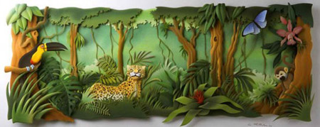 تحف رائعة من فن النحت على الورق Tiger-in-jungle-by-Carlon-M