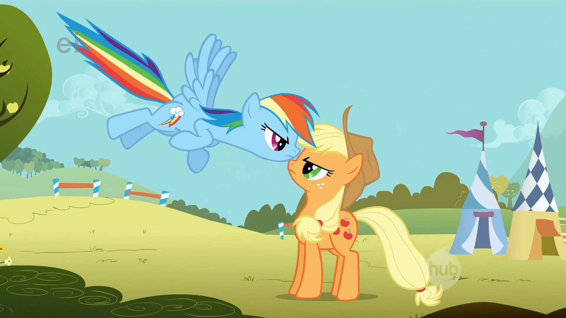 Related picture! - Page 2 My_little_pony_friendship_is_magic_rainbow_dash_and_applejack_fighting