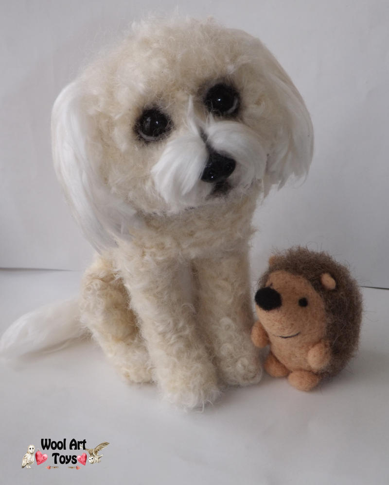 Miniature Sculpture of your dog. Needle Felted Dog  - Page 2 Needle_felted_dog_maltese_poodle_mix_by_woolarttoys-d8zmnae