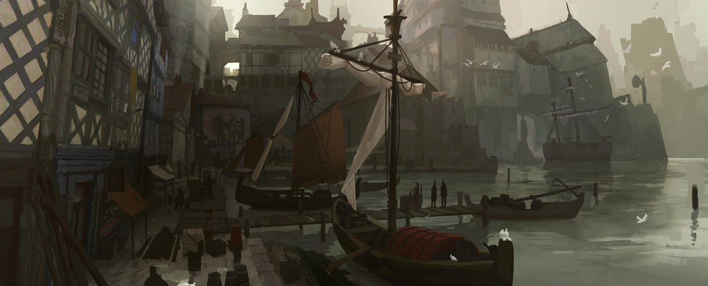 [Publiczna|Port] Przygotowania do wyprawy - Page 3 Medieval_port_by_kurobot-d791orn