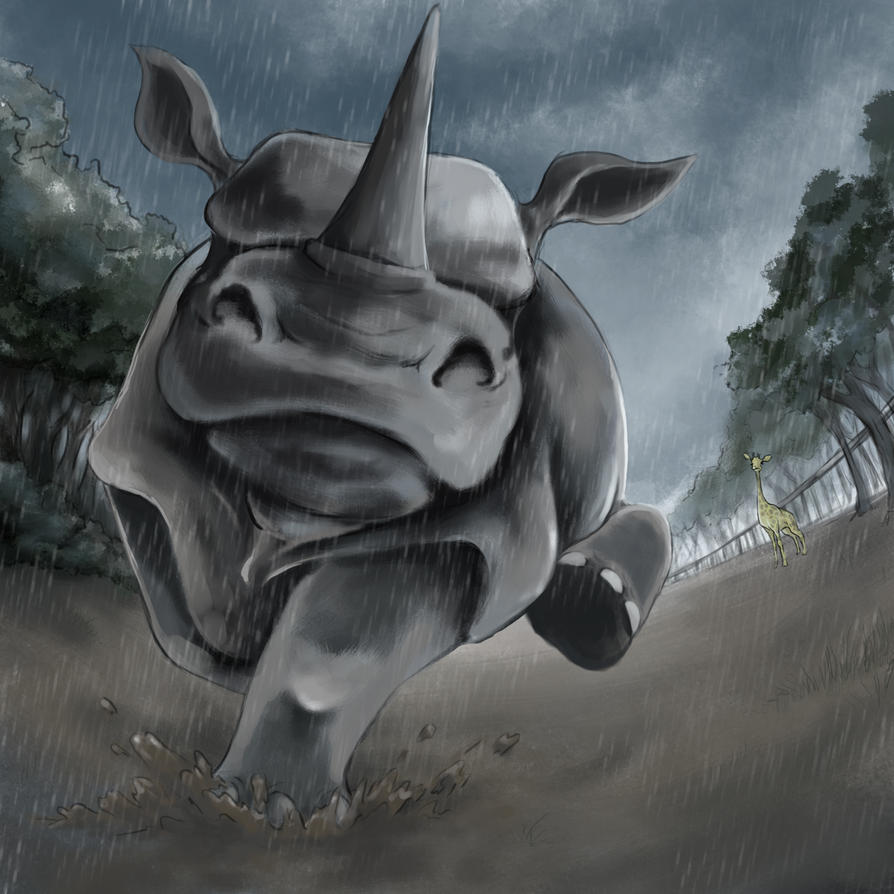 4e Hongerspelen Fan art Running_rhinoceros_by_goldenlionofra-db6ponz