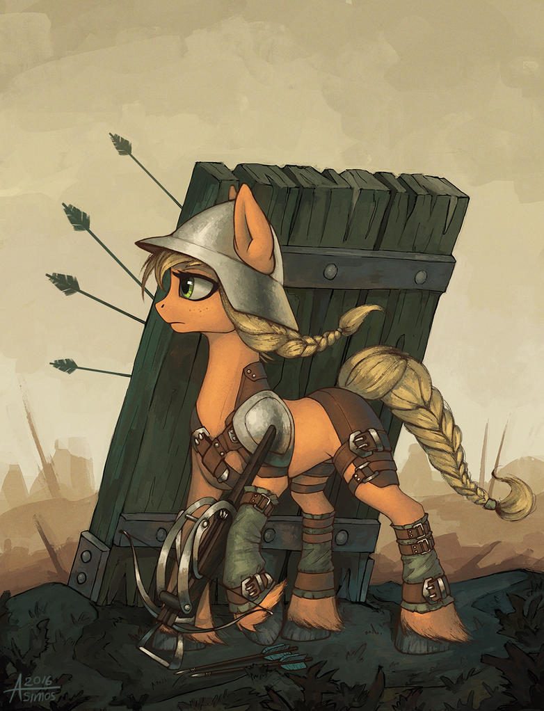 Pony art of the non diabetic variety.  - Page 24 Siege_applejack_by_asimos-d9s46xt