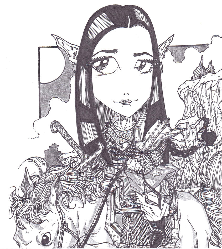 dessins de Guildeux  ^^ - Page 5 Female_elves_warrior_by_moshyhitsu-daonw1y