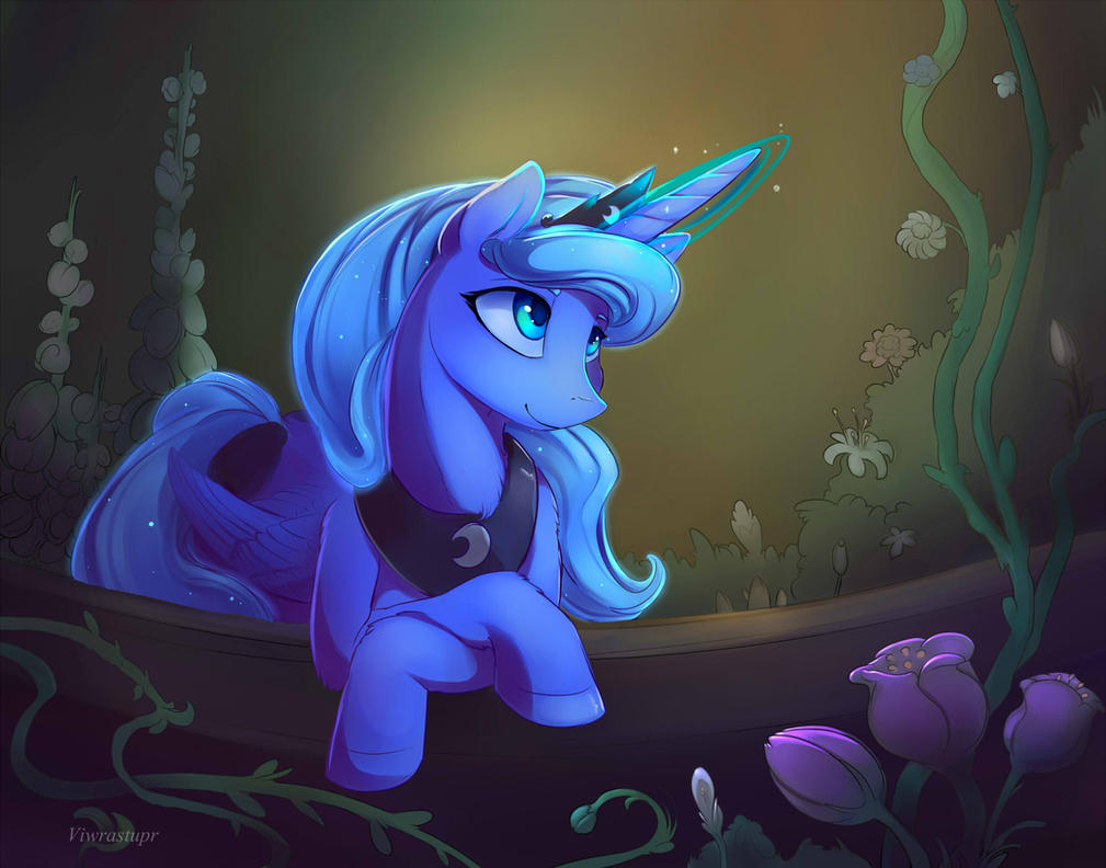 Pony art of the non diabetic variety.  - Page 24 Luna_s_garden_by_viwrastupr-d9ton1x