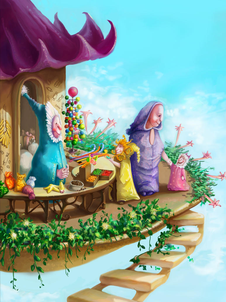 Bonitas ilustraciones  - Página 4 The_seller_of_sweets_by_punainentaiteilija-d2g3usy