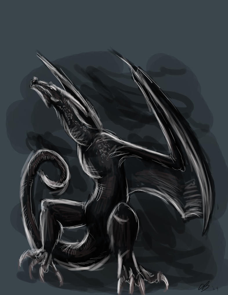 Silhouette: The Darkness Is Coming Black_wyvern_paint_sketch_by_aoikita