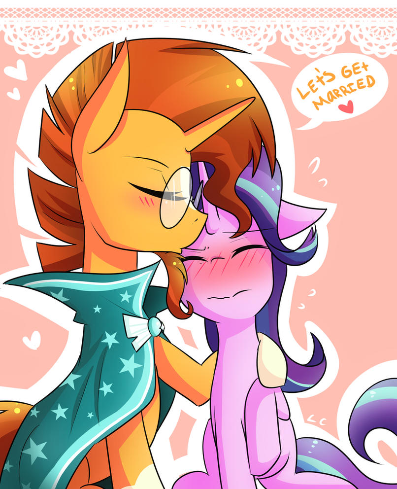 Pony art of the non diabetic variety.  - Page 25 Get_married_you_two_by_littlecloudie-d9x3ur8