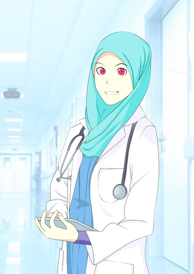 PIC ANIME WITH HIJAB ~ صور أنمي بالحجاب Muslimah_doctor__colored__by_joehanif-d9xyaw8