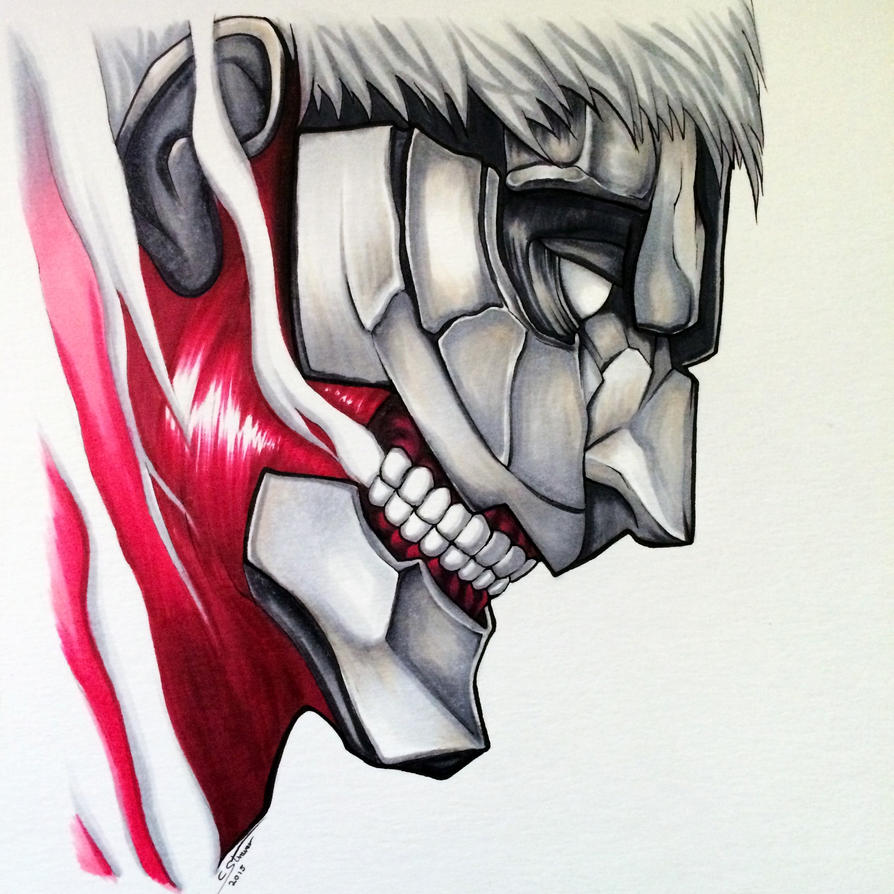 Carnicería Nocturna [Rol Libre] Armored_titan_copic_marker_drawing___aot_fan_art_by_lethalchris-d90rdlt
