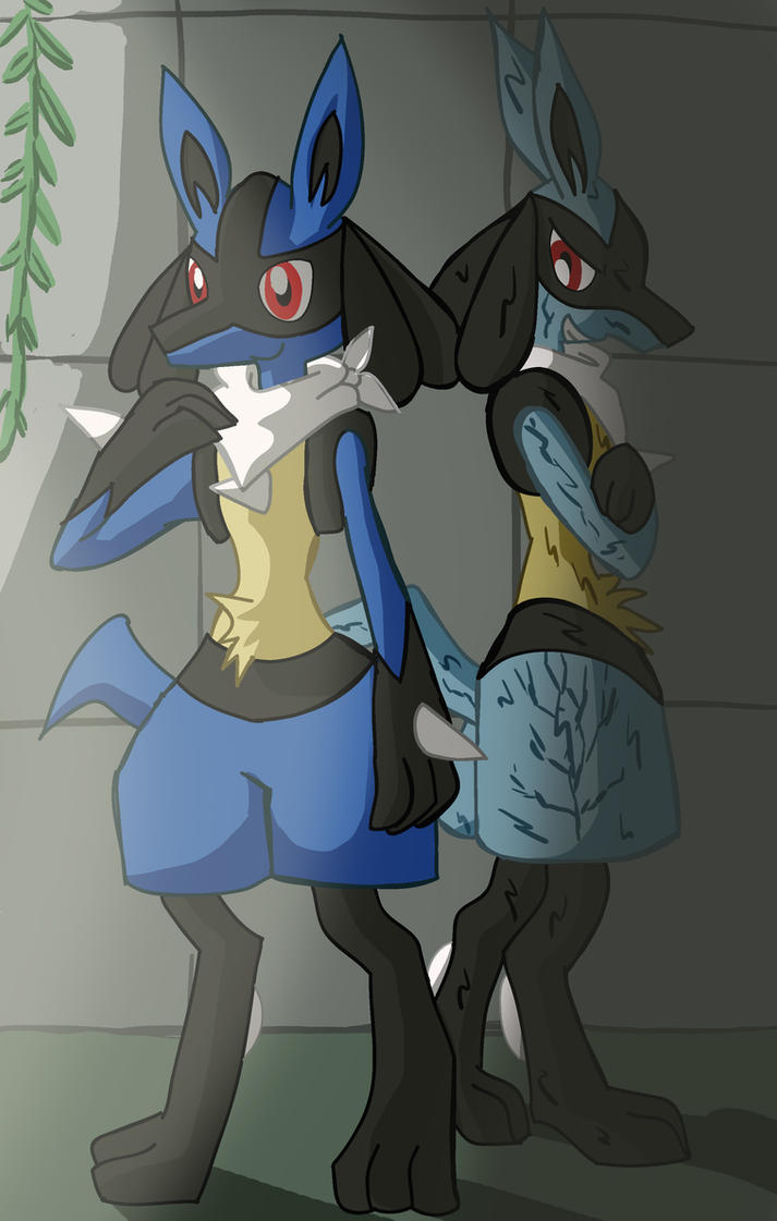 Galerie des Pokéumains Isaac_the_lucario__good_and_evil_by_jigglypuff525-d4lc7dq