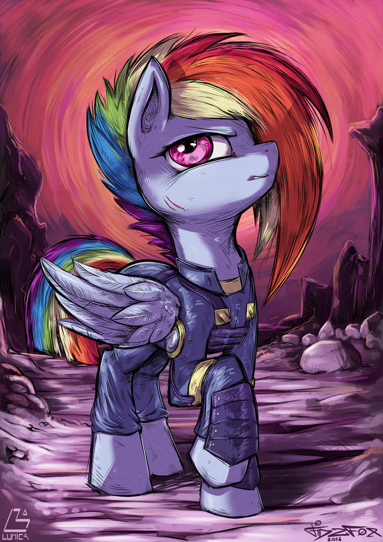 Pony art of the non diabetic variety.  - Page 24 Rainbow_dash_warrior_by_fidzfox-d9shyst