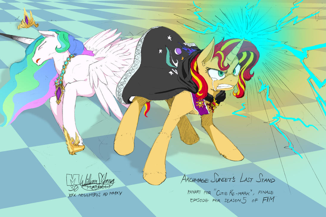 Pony art of the non diabetic variety.  - Page 21 Archmage_sunset_s_last_stand_by_meto30-d9ioih1