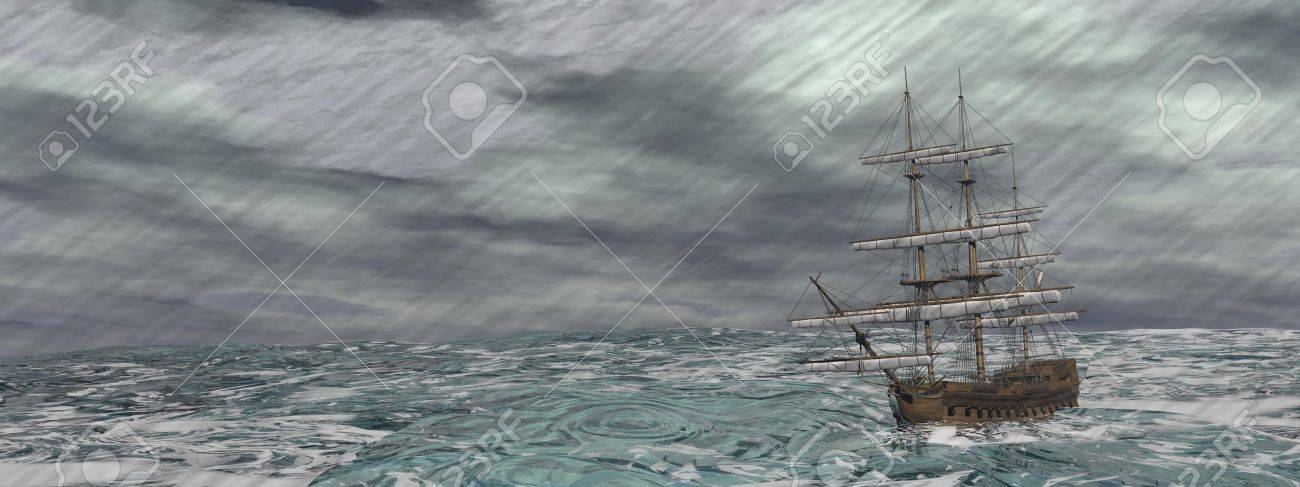  ♕ SPIRIT BRINGERS: EMPYREAN REALM. (SAGA DE UNUKALHAI) - Página 6 25193235-Old-ship-lost-in-the-middle-of-a-raining-storm-on-ocean-Stock-Photo