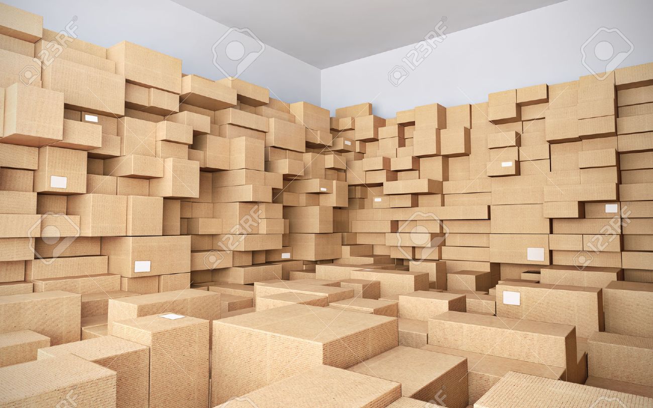 my two favorite places at my university closed 25888422-Warehouse-with-many-cardboard-boxes-3d-illustration-Stock-Illustration