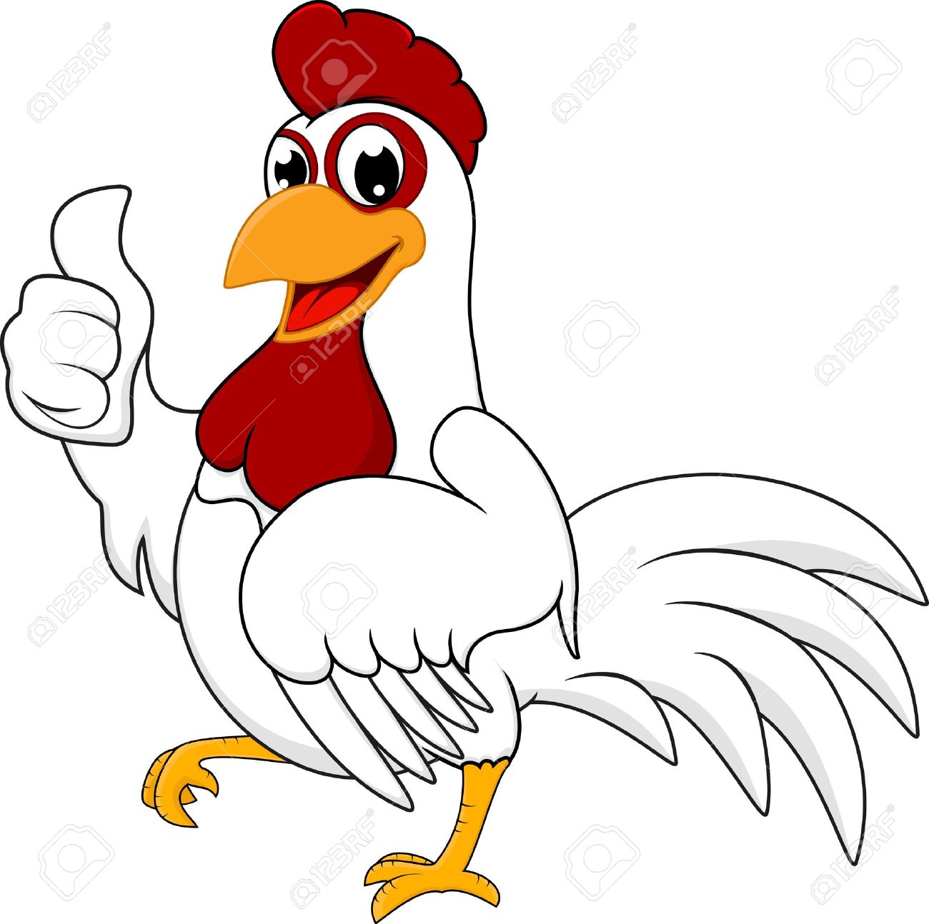 الدجاج  محمر بالقرنفل(المسمار) والحامض المصير بالصور بالصور التفصيلية  17438258-Happy-White-Chicken-With-OK-Stock-Vector-chicken-cartoon-hen