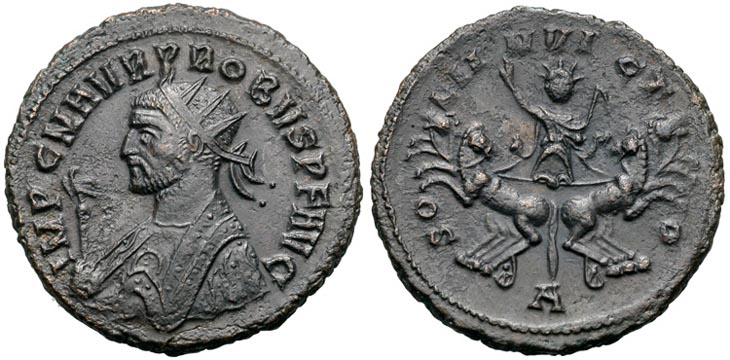Aureliano (antoniniano) de Probo. SOLI INVICTO - Cuádriga de frente. Roma R911.181105.ZB