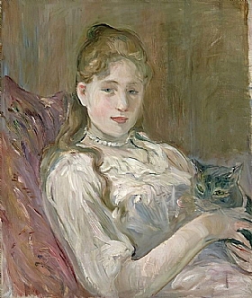 ARTISTE PEINTRE / Berthe Morisot Berthe-morisot-jeune-fille-au-chat-reproduction-grands-maitres-peinture-sur-toile-galerie-art-artiste-peintre-copiste-professionnel-qualite-tableaux