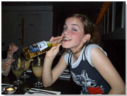 Emma Watson Emma_watson_drinks_beer