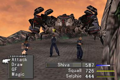 Mon test personnel du jeu de Playstation 1, le jeu Final Fantaisy VIII Ff8battlexample2