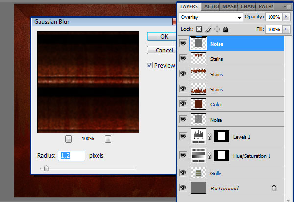 How to Create a Rusty Texture in Photoshop Glaussian-blur