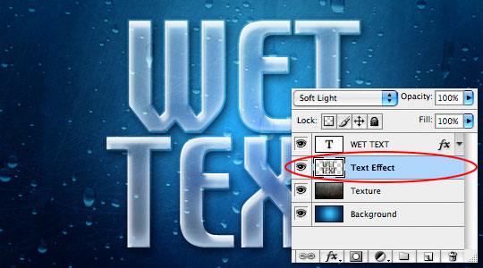 Wet Window Text Effect Wet Window Text Effect  Step9