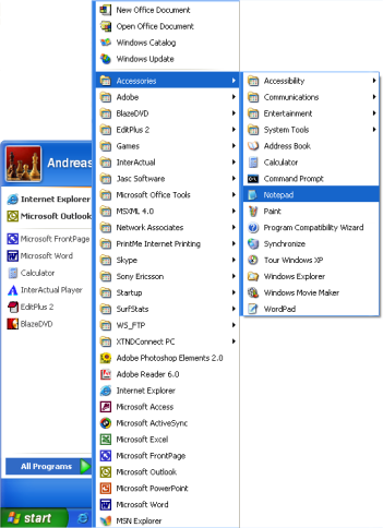 Lição 4: Criando seu primeiro website Notepad