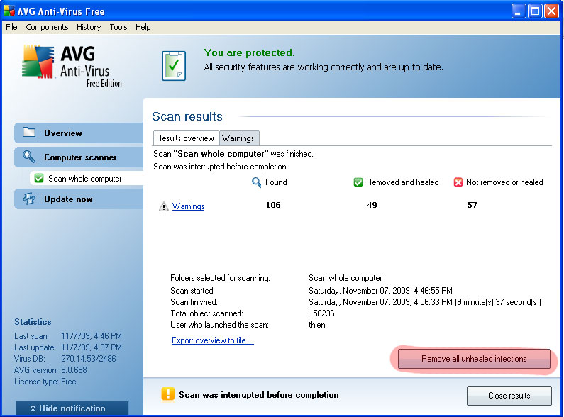 Quét Virus miễn phí với AVG 8.5.0.32 Cdavg13