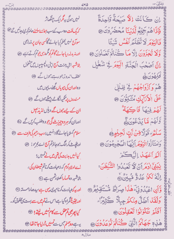 Surah Yaseen In Urdu Translation P0765