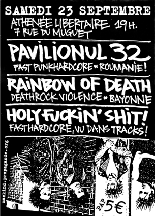 [Bordeaux] PAVILIONUL 32 + RAINBOW OF DEATH + HFS Flyer230906