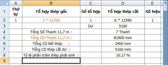 thep - RDM - Phần mềm thống kê thép - tối ưu cắt thép 12