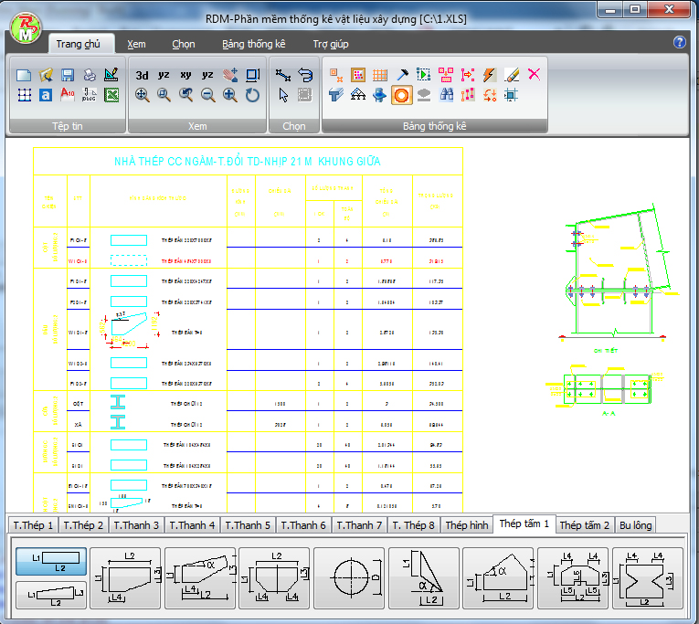 thep - RDM - Phần mềm thống kê thép - tối ưu cắt thép 6
