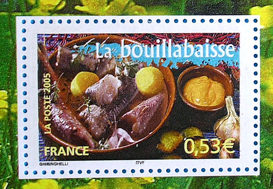 timbres "gastronomie" Timbre_Bouillabaisse