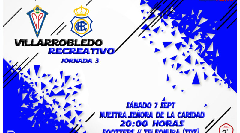 JORN.3 2ª DIV. B GR.IV TEMP.2019/2020 CP VILLARROBLEDO-RECRE (POST OFICIAL) Cartel-web-local-800x445