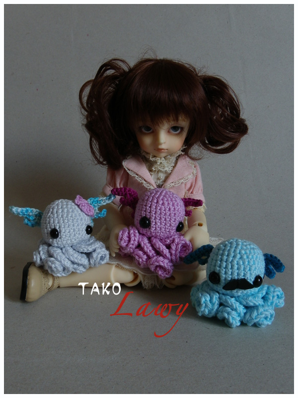 Tako Lawy - Petites peluches au crochet pour BJD Octopus009