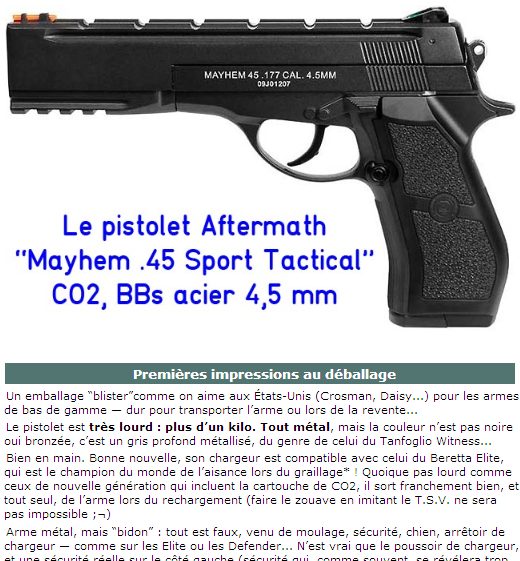 Pistolet Aftermath "Mayhem 45" Cap133