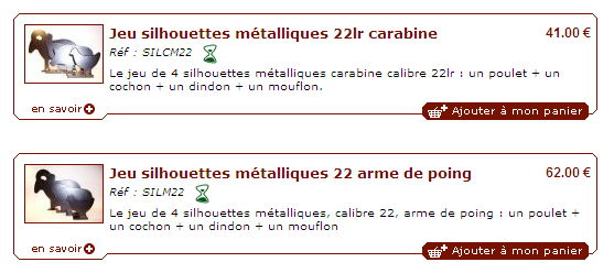 cibles métalliques Cap392