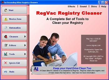 RegVac Registry Cleaner 5.00.00  Regvacss50