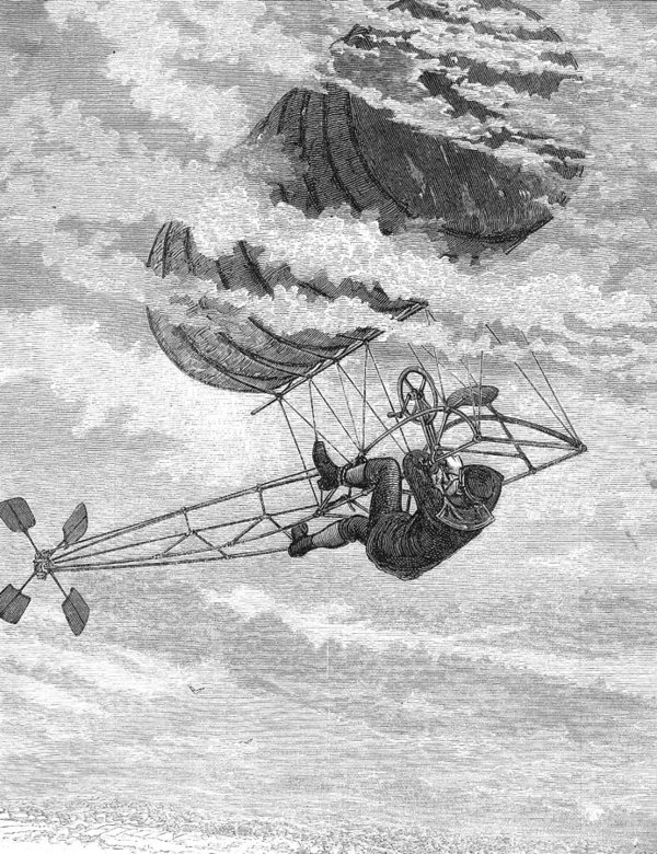 Chronique des aéronefs fantômes One-man-dirigible-1878-granger